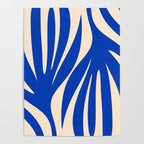 Maldives Abstract Botanical Pattern in Bright Blue and Cream Poster Gallery Image 4