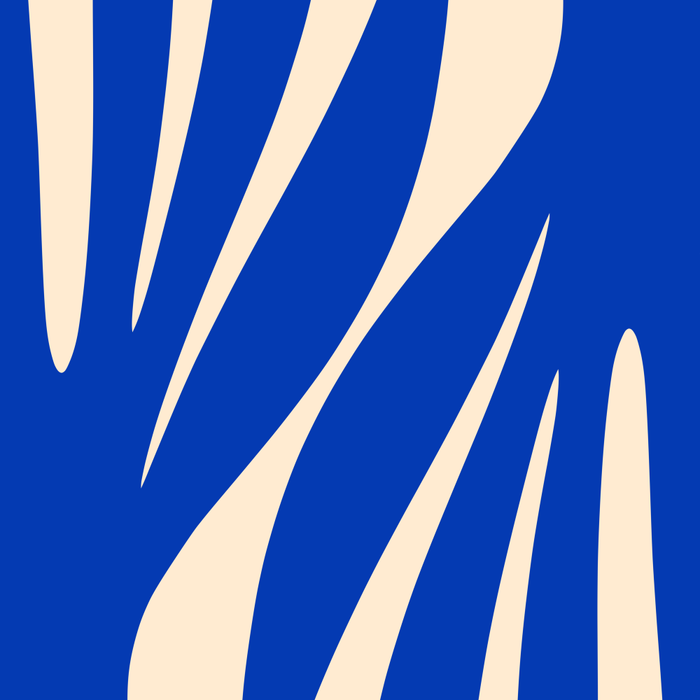 Maldives Abstract Botanical Pattern in Bright Blue and Cream Coffee Mug Gallery Image 2