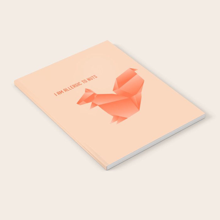 Allergic to Nuts - Origami Orange Squirrel Notebook Gallery Image 1