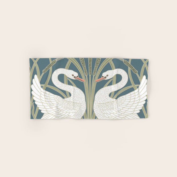Walter Crane Swans Rush and Iris Vintage Swan Design Bath Towel Gallery Image 1