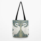 Walter Crane Swans Rush and Iris Vintage Swan Design Tote Bag Gallery Image 2