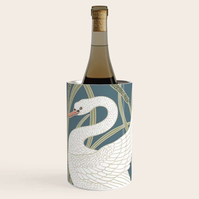 Walter Crane Swans Rush and Iris Vintage Swan Design Wine Chiller Gallery Image 3