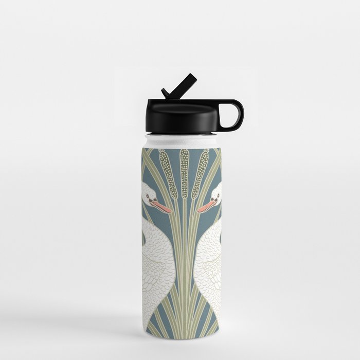 Walter Crane Swans Rush and Iris Vintage Swan Design Water Bottle Gallery Image 1