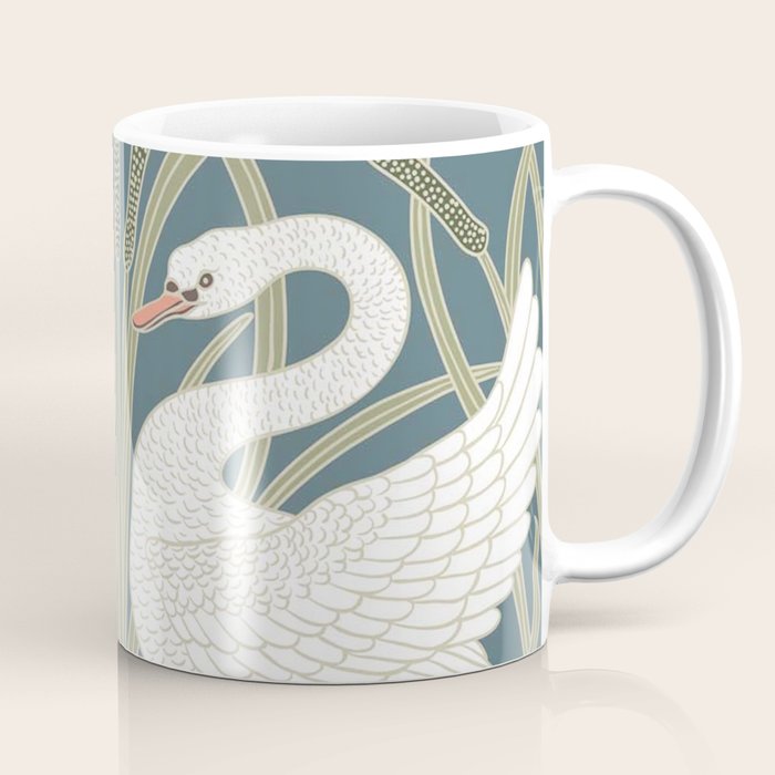 Walter Crane Swans Rush and Iris Vintage Swan Design Coffee Mug Gallery Image 1