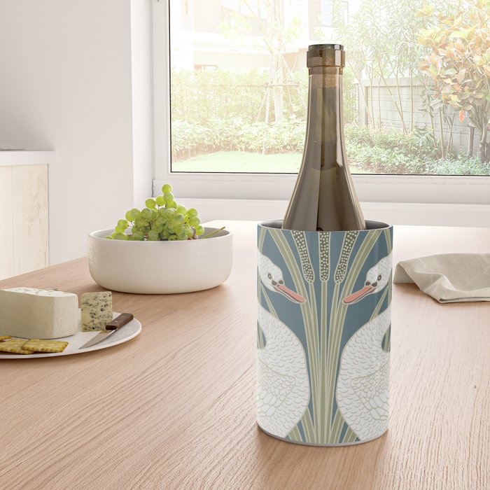 Walter Crane Swans Rush and Iris Vintage Swan Design Wine Chiller Gallery Image 4