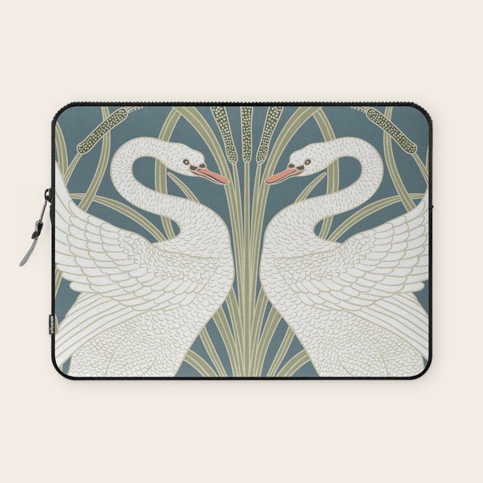 Walter Crane Swans Rush and Iris Vintage Swan Design Laptop Sleeve Gallery Image 1