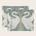 Walter Crane Swans Rush and Iris Vintage Swan Design Placemat Gallery Image 1