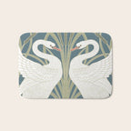 Walter Crane Swans Rush and Iris Vintage Swan Design Bath Mat Gallery Image 1