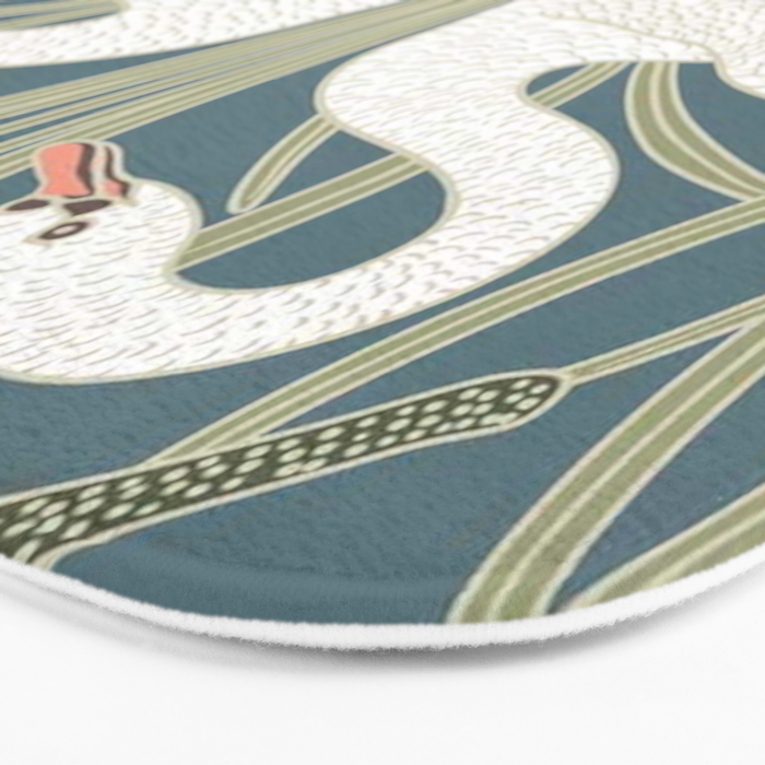 Walter Crane Swans Rush and Iris Vintage Swan Design Bath Mat Gallery Image 3