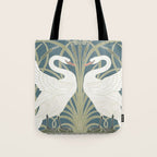 Walter Crane Swans Rush and Iris Vintage Swan Design Tote Bag Gallery Image 1