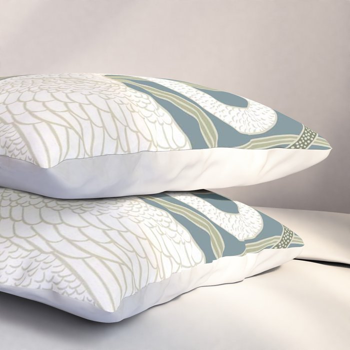 Walter Crane Swans Rush and Iris Vintage Swan Design Pillow Sham Gallery Image 3