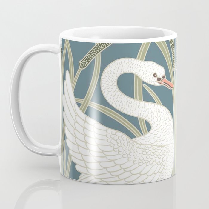 Walter Crane Swans Rush and Iris Vintage Swan Design Coffee Mug Gallery Image 3
