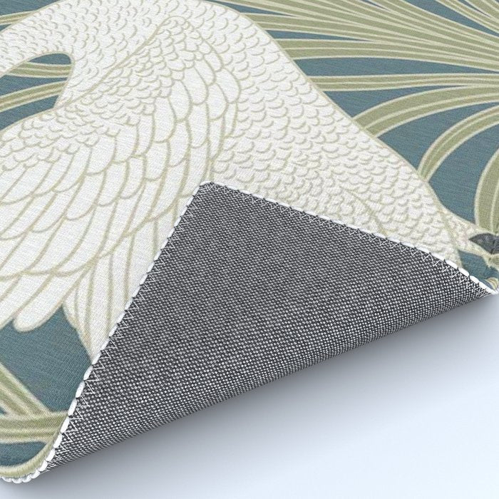 Walter Crane Swans Rush and Iris Vintage Swan Design Rug Gallery Image 4