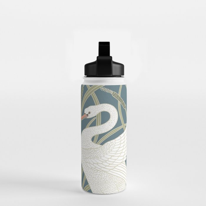 Walter Crane Swans Rush and Iris Vintage Swan Design Water Bottle Gallery Image 2