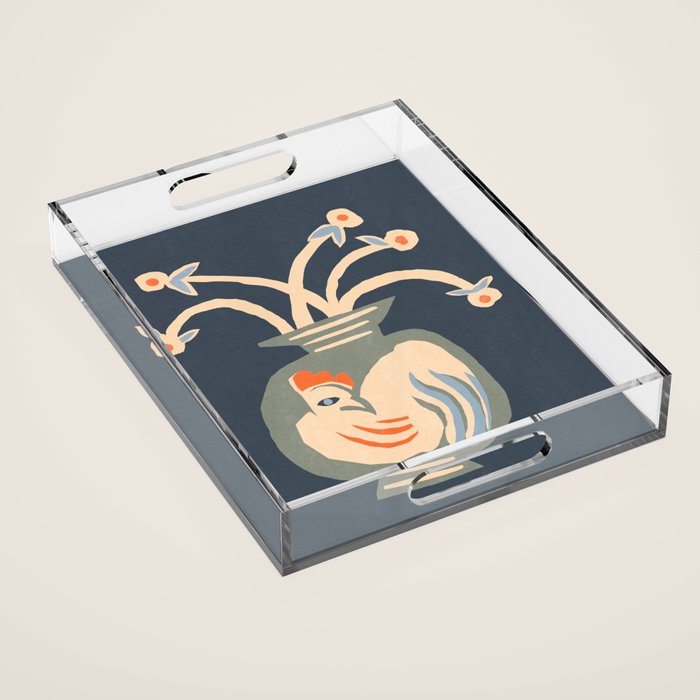 Rooster vase Acrylic Tray Gallery Image 1