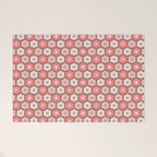 Such Cute Flowers Pink and Mocha Brown Small Pattern Welcome Mat Gallery Image 1