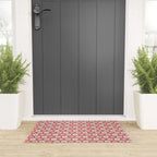 Such Cute Flowers Pink and Mocha Brown Small Pattern Welcome Mat Gallery Image 3