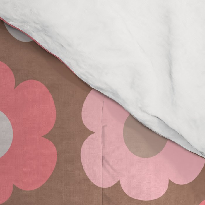 Such Cute Flowers Pink and Mocha Brown Small Pattern Comforter Gallery Image 4