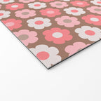 Such Cute Flowers Pink and Mocha Brown Small Pattern Welcome Mat Gallery Image 2