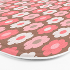 Such Cute Flowers Pink and Mocha Brown Small Pattern Bath Mat Gallery Image 3