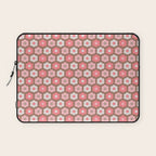 Such Cute Flowers Pink and Mocha Brown Small Pattern Laptop Sleeve Gallery Image 1