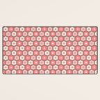 Such Cute Flowers Pink and Mocha Brown Small Pattern Desk Mat Gallery Image 3