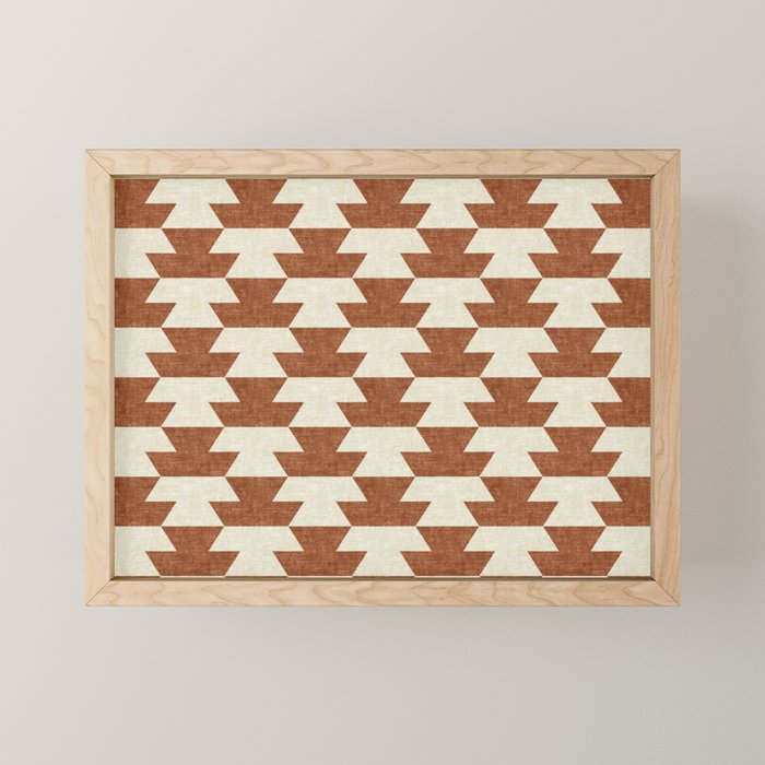 boho geometric aztec in ginger Mini Art Print Gallery Image 1