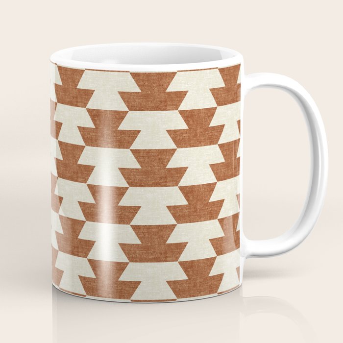 boho geometric aztec in ginger Coffee Mug Gallery Image 1