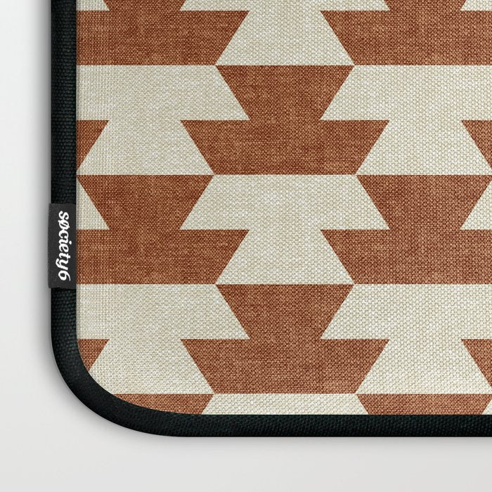 boho geometric aztec in ginger Laptop Sleeve Gallery Image 3