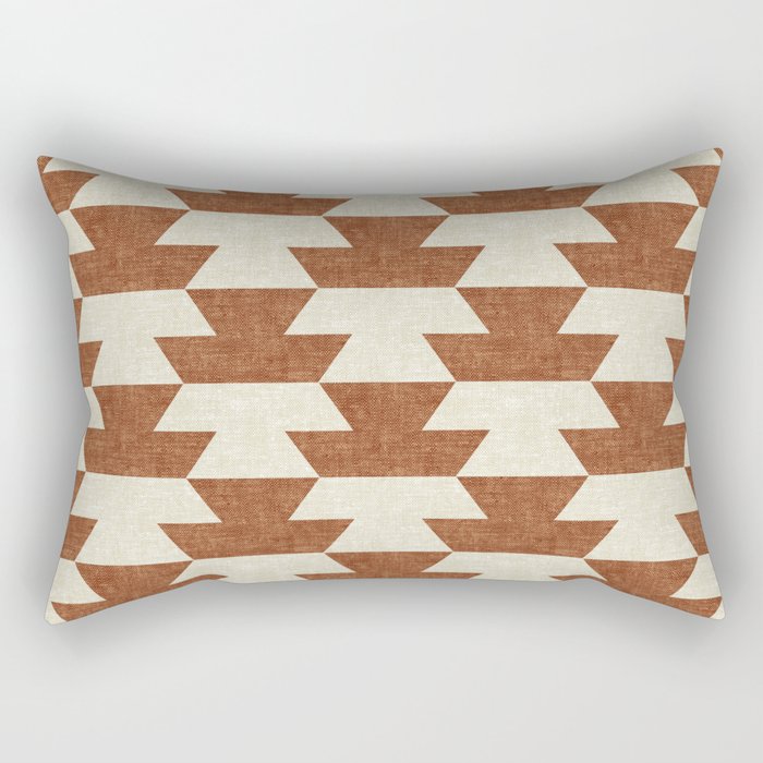 boho geometric aztec in ginger Rectangular Pillow Gallery Image 2