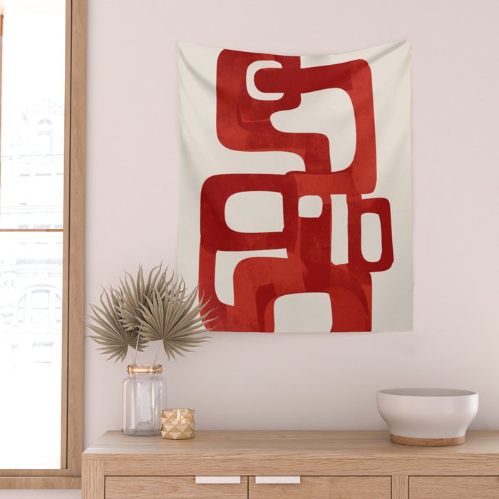 Modern Abstract Shapes 47 Wall Tapestry Gallery Image 2