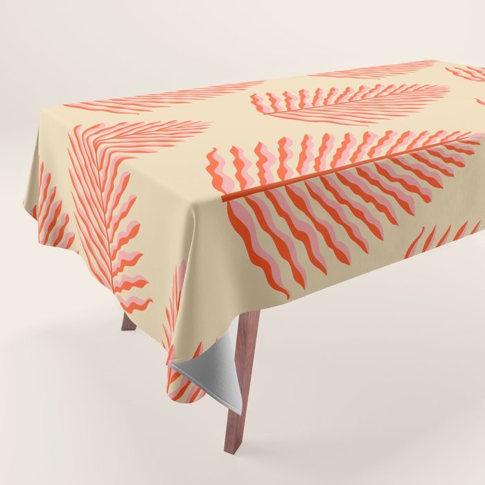 Pink and Red Organic Leaf Tablecloth Gallery Image 1