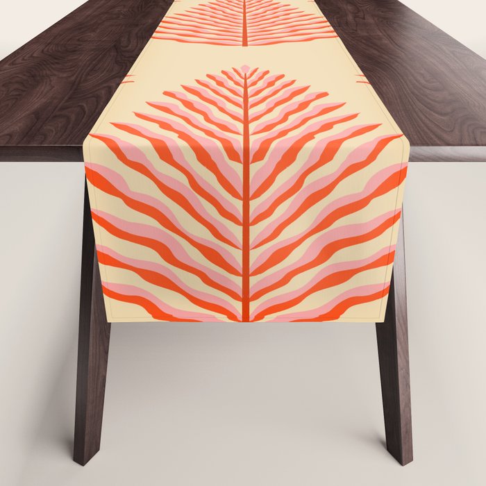 Pink and Red Organic Leaf Table Runner Gallery Image 1