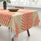 Pink and Red Organic Leaf Tablecloth Gallery Image 3