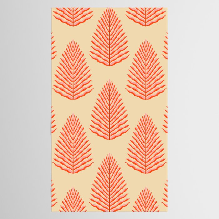 Pink and Red Organic Leaf Tablecloth Gallery Image 2