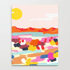 Romantic Landscape, Nature Travel Sunset Painting, Brush Strokes Vivid Colorful Eclectic, Bohemian Sky Mountain Adventure Positivity Mindset Notebook Gallery Image 4