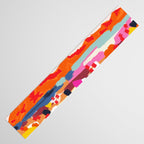 Romantic Landscape, Nature Travel Sunset Painting, Brush Strokes Vivid Colorful Eclectic, Bohemian Sky Mountain Adventure Positivity Mindset Table Runner Gallery Image 3