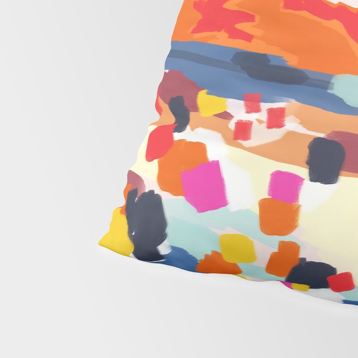 Romantic Landscape, Nature Travel Sunset Painting, Brush Strokes Vivid Colorful Eclectic, Bohemian Sky Mountain Adventure Positivity Mindset Pillow Sham Gallery Image 4