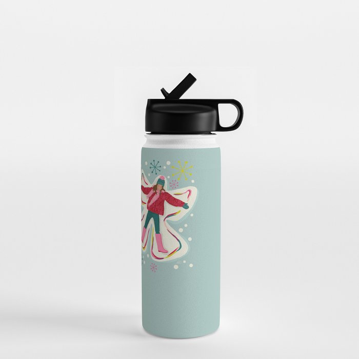 Winter Snow Angel Fun Water Bottle Gallery Image 1