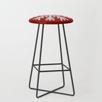 Classic Red Christmas white snowflake knit Stool Gallery Image 1