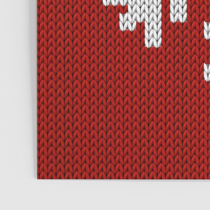 Classic Red Christmas white snowflake knit Poster Gallery Image 3