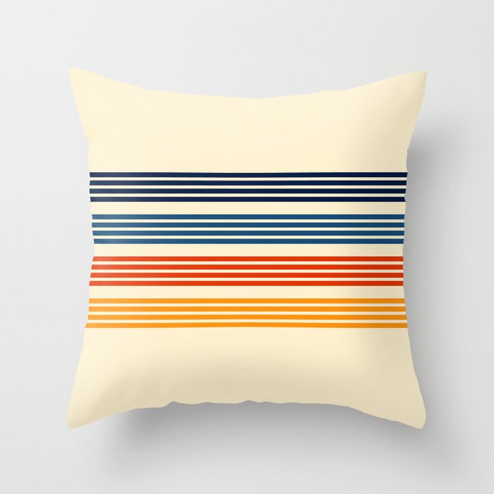 Kenshin - Classic Old School Retro Stripes Throw Pillow Gallery Image 6