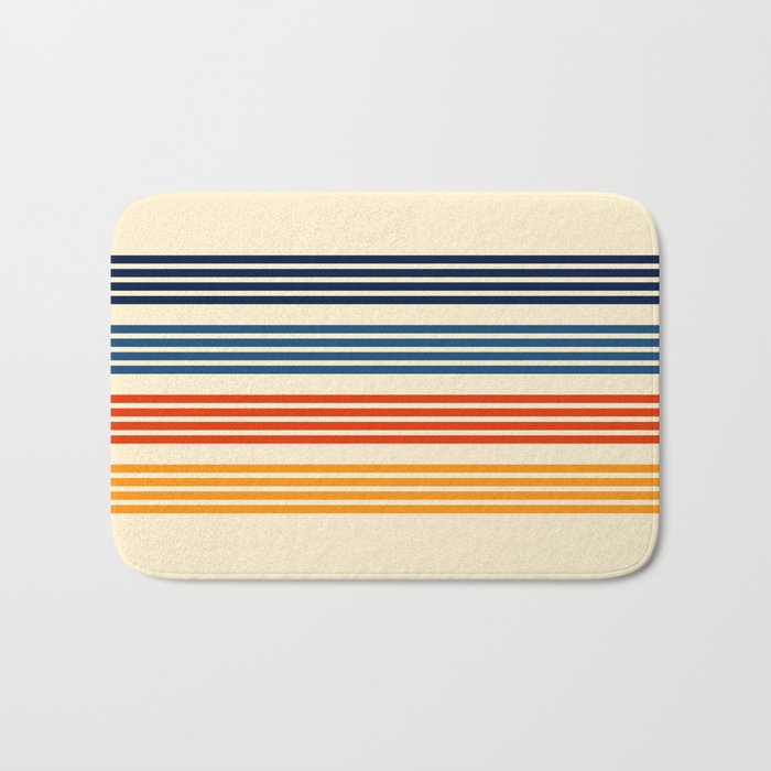 Kenshin - Classic Old School Retro Stripes Bath Mat Gallery Image 1
