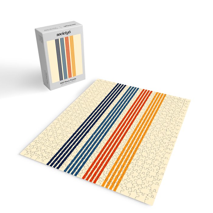 Kenshin - Classic Old School Retro Stripes Jigsaw Puzzle Gallery Image 2