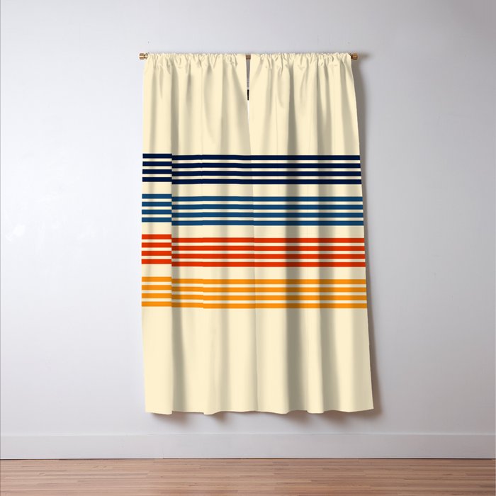 Kenshin - Classic Old School Retro Stripes Window Curtain Gallery Image 3