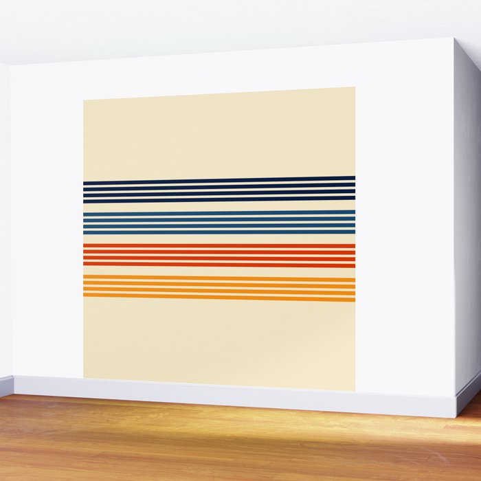 Kenshin - Classic Old School Retro Stripes Wall Mural Gallery Image 2