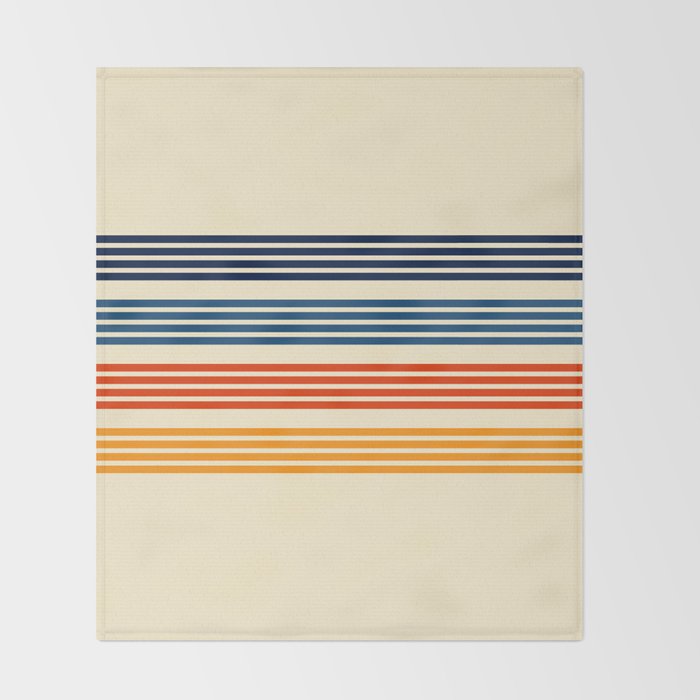Kenshin - Classic Old School Retro Stripes Throw Blanket Gallery Image 2