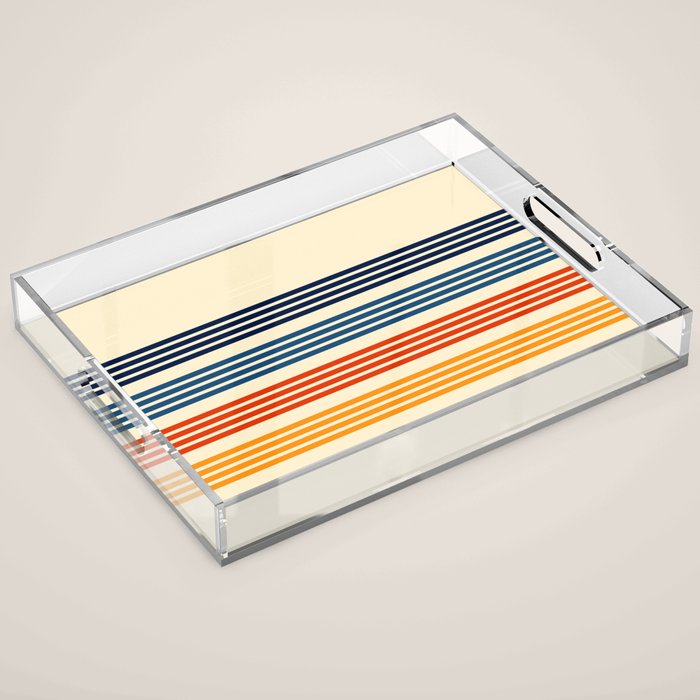 Kenshin - Classic Old School Retro Stripes Acrylic Tray Gallery Image 1