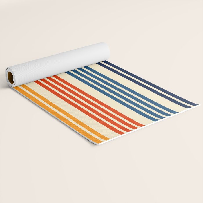 Kenshin - Classic Old School Retro Stripes Yoga Mat Gallery Image 2