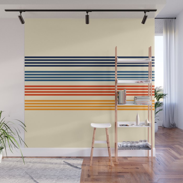 Kenshin - Classic Old School Retro Stripes Wall Mural Gallery Image 1
